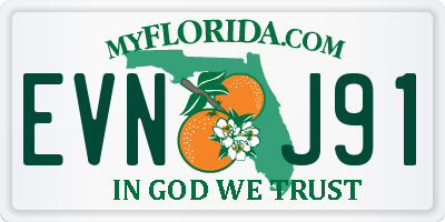 FL license plate EVNJ91