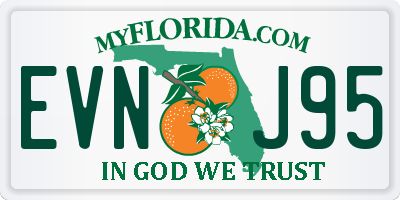 FL license plate EVNJ95