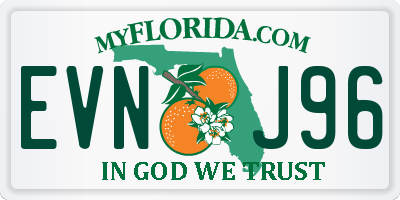 FL license plate EVNJ96