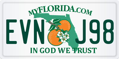 FL license plate EVNJ98