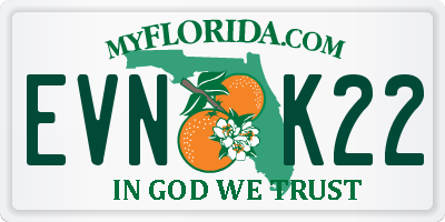 FL license plate EVNK22