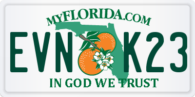 FL license plate EVNK23