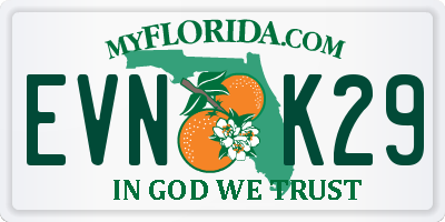 FL license plate EVNK29