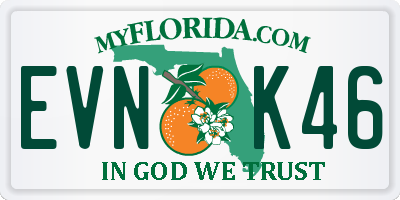 FL license plate EVNK46