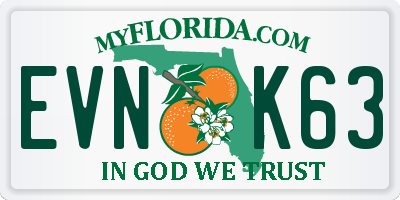FL license plate EVNK63