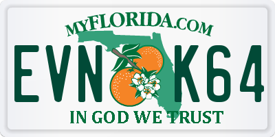 FL license plate EVNK64