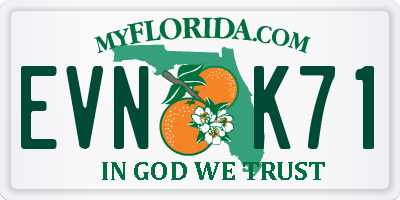 FL license plate EVNK71