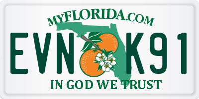 FL license plate EVNK91