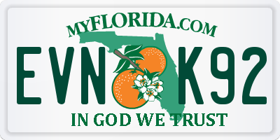 FL license plate EVNK92