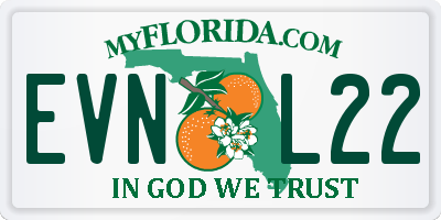 FL license plate EVNL22