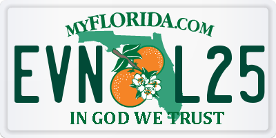 FL license plate EVNL25