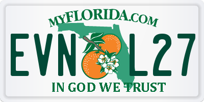 FL license plate EVNL27