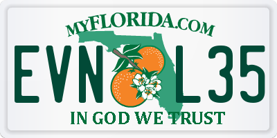 FL license plate EVNL35
