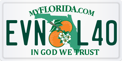 FL license plate EVNL40