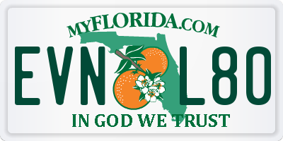 FL license plate EVNL80