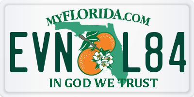 FL license plate EVNL84