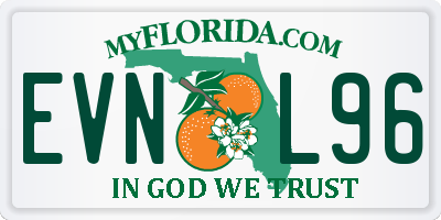 FL license plate EVNL96
