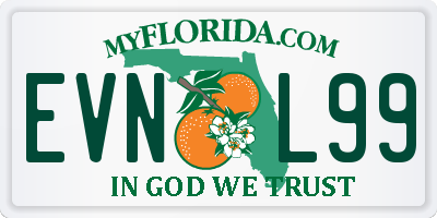 FL license plate EVNL99