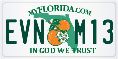 FL license plate EVNM13