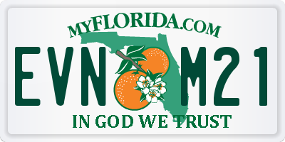 FL license plate EVNM21
