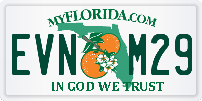 FL license plate EVNM29