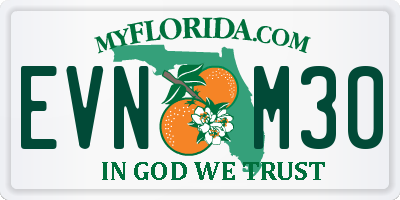 FL license plate EVNM30