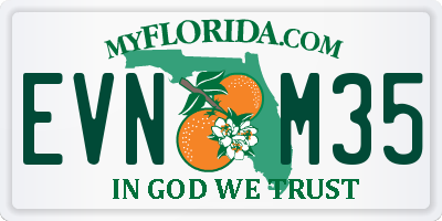 FL license plate EVNM35