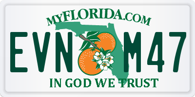 FL license plate EVNM47