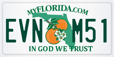 FL license plate EVNM51