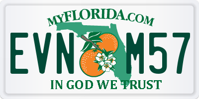 FL license plate EVNM57