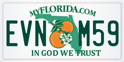 FL license plate EVNM59