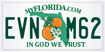 FL license plate EVNM62