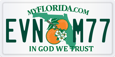 FL license plate EVNM77