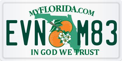 FL license plate EVNM83