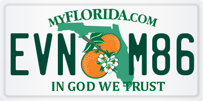 FL license plate EVNM86