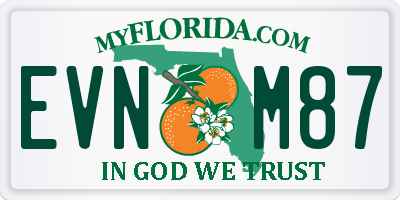 FL license plate EVNM87