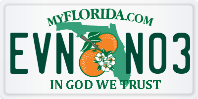 FL license plate EVNN03