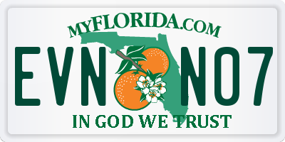 FL license plate EVNN07