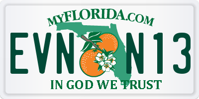 FL license plate EVNN13