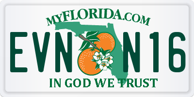 FL license plate EVNN16