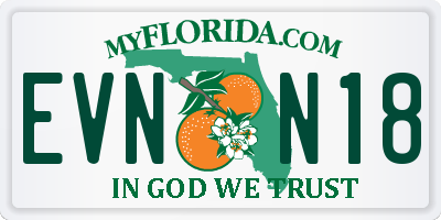 FL license plate EVNN18