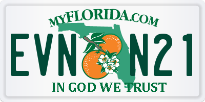 FL license plate EVNN21