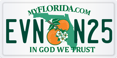 FL license plate EVNN25
