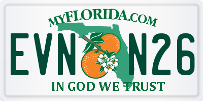 FL license plate EVNN26