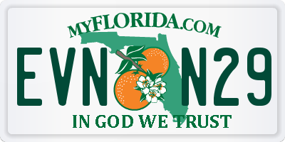 FL license plate EVNN29