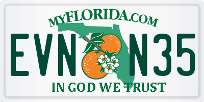 FL license plate EVNN35