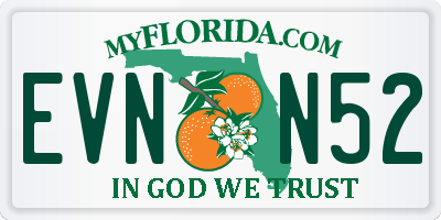 FL license plate EVNN52