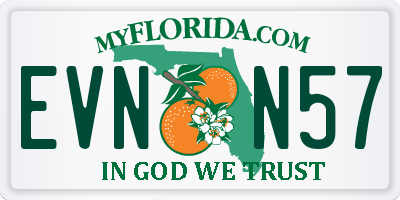 FL license plate EVNN57