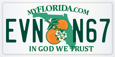 FL license plate EVNN67