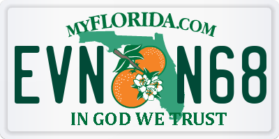 FL license plate EVNN68